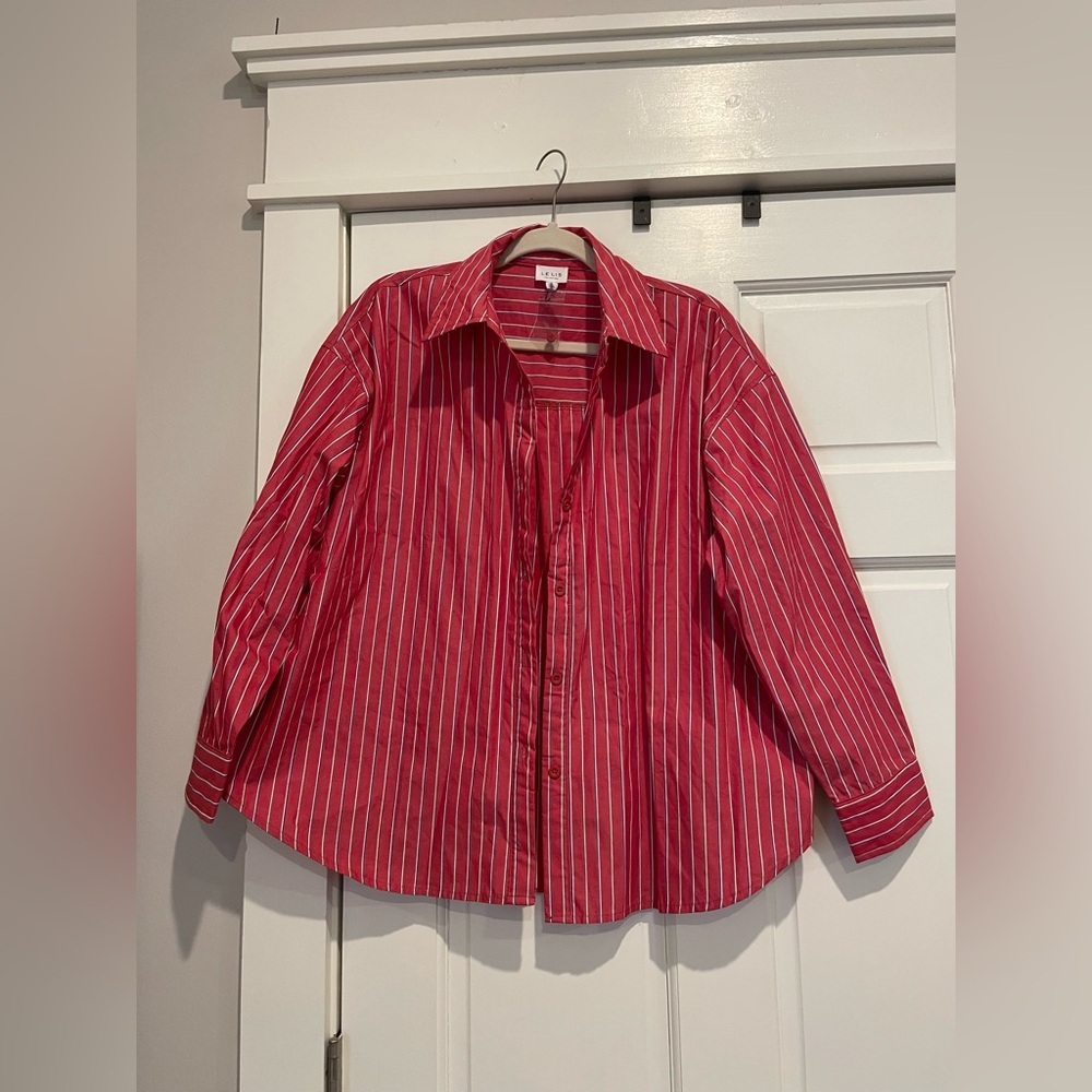 Le Lis Red Striped Button-Down Shirt
